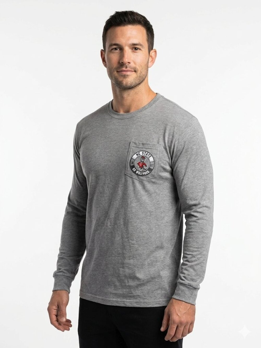 North Carolina Wolf Pack Men's Mens Long Sleeve Pocket Tee T Shirt Top Large NWT